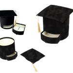 صندوق الهدايا على شكل قبعة شمواه الخريج مع درج