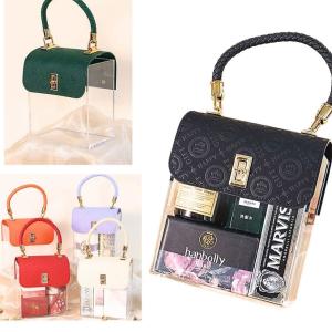 صندوق الهدايا والمكياج اكرليك وشمواه على شكل حقيبة