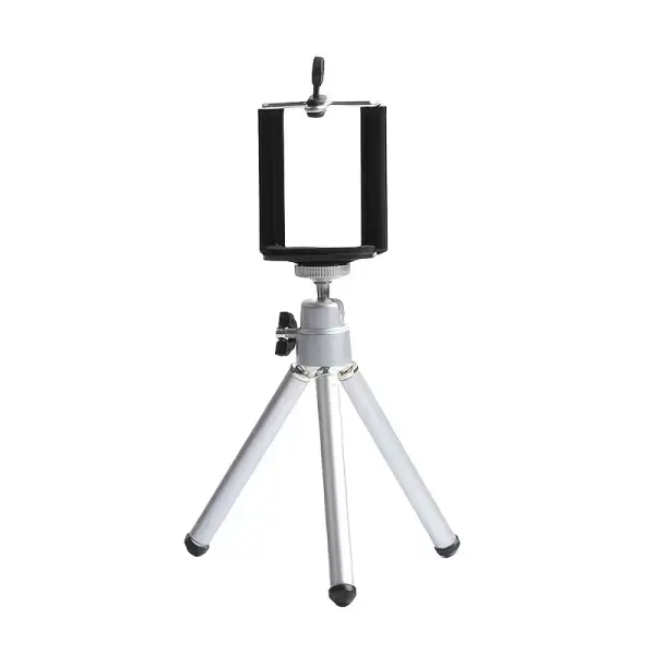 1 قطعة حامل ثلاثي القوائم صغير من سبائك الألومنيوم للهاتف والكاميرا والتلسكوب وضوء الصيد - حامل سطح مكتب محمول قابل للطي مع دوران 360 درجة وارتفاع قابل للتعديل وقاعدة ثابتة