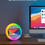 ساعة منبه مع سماعة بلوتوث مضيئة مع راديو مع شاحن ويرلس