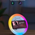 ساعة منبه مع سماعة بلوتوث مضيئة مع راديو مع شاحن ويرلس