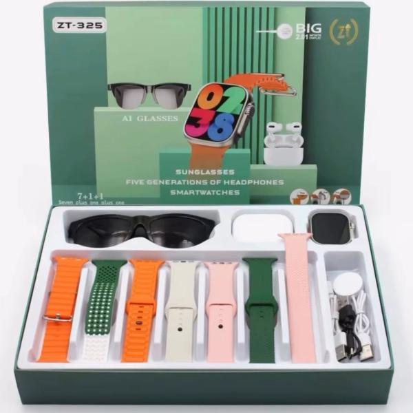 بكج الهدايا الرائع ساعة ايربود و نظارة مع سماعة