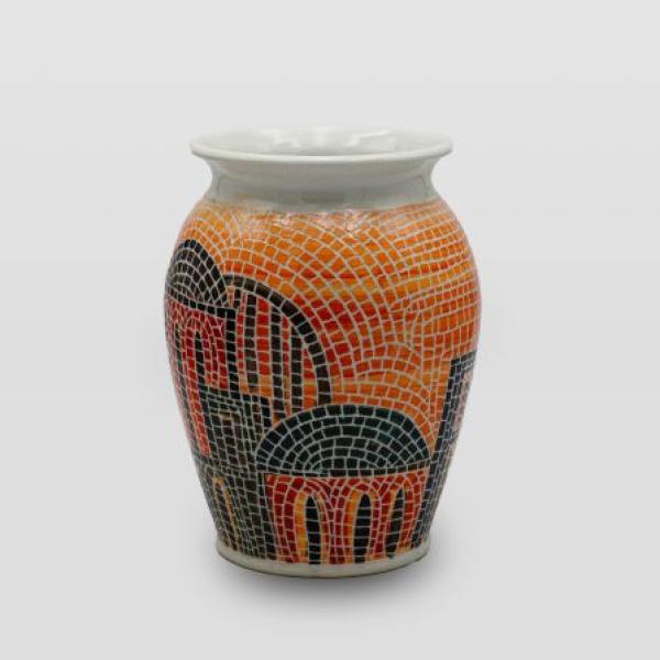 مزهرية مشغولات خزفية قرية 