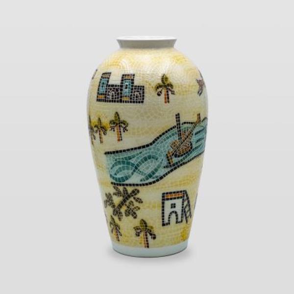 مزهرية مشغولات خزفية قرية 