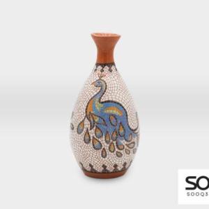 مزهرية مشغولات خزفية طاووس