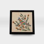 لوحة فسيفساء حجري مشغولات خزفية عصفور على الشجرة