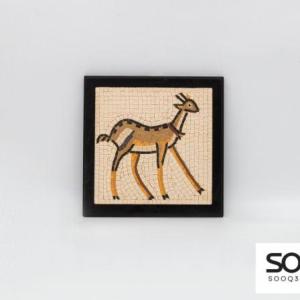 لوحة فسيفساء مشغولات خزفية غزال