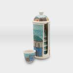 حاضنة فناجين قهوة مشغولات خزفية قرية 