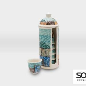 حاضنة فناجين قهوة مشغولات خزفية قرية 