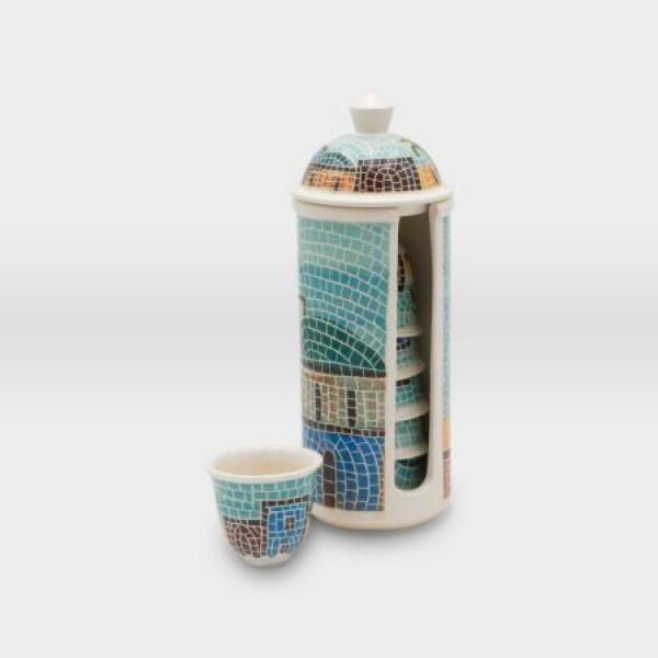 حاضنة فناجين قهوة مشغولات خزفية قرية 