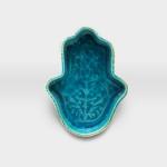 صحن كف مشغولات خزفية فيروزي