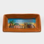 صحن مستطيل مشغولات خزفية قرية