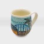 كاس مشغولات خزفية نخلة وواحة