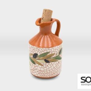 قارورة مع سدادة مع يد مشغولات خزفية غصن زيتون