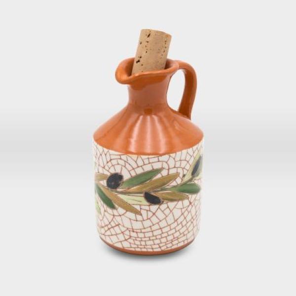 قارورة مع سدادة مع يد مشغولات خزفية غصن زيتون