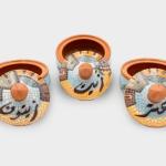 طقم فطور زيت وزعتر وزيتون مشغولات خزفية خط عربي