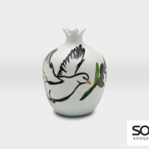 مزهرية مشغولات خزفية يمامة السلام