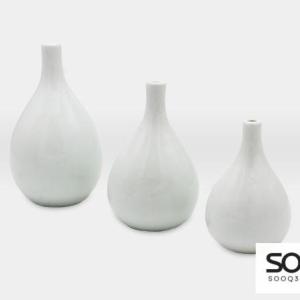 طقم مزهريات مشغولات خزفية 