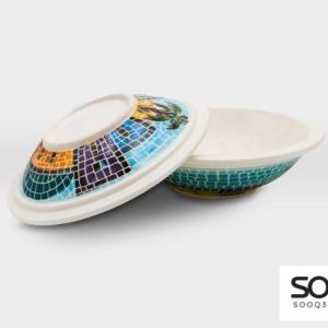 صحون مشغولات خزفية قرية