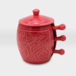 حاضة صحون تسالي ثلاثية مشغولات خزفية زخارف