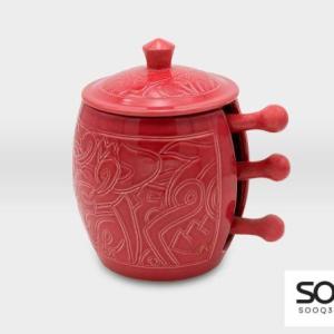 حاضة صحون تسالي ثلاثية مشغولات خزفية زخارف