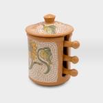 حاضة صحون تسالي ثلاثية مشغولات خزفية اوراق