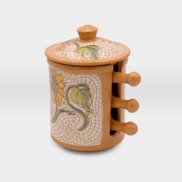 حاضة صحون تسالي ثلاثية مشغولات خزفية اوراق