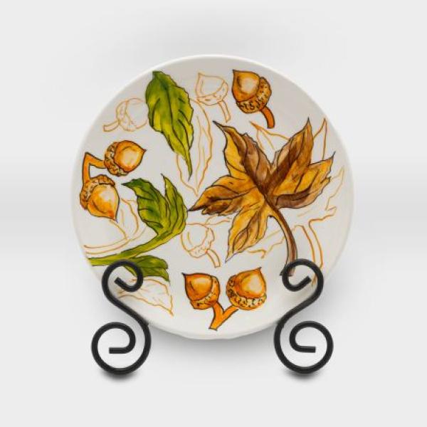 لوحة خزف بارز مشغولات خزفية ورق شجر