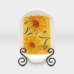 لوحة خزف بارز مشغولات خزفية ورود وزهور