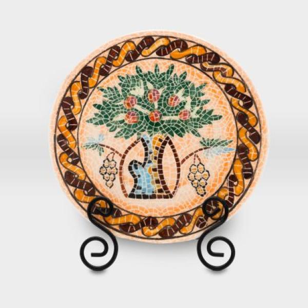 لوحة فسيفساء بارز مشغولات خزفية شجرة الحياة