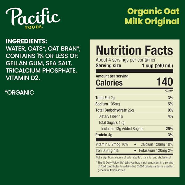 باسيفيك حليب الشوفان عضوي 946مل