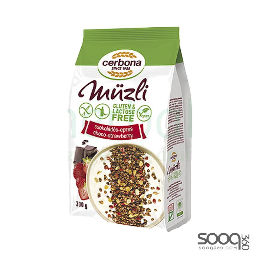 سيربونا كون فلكس موسلي فراولة و شوكولاتة 200 غ