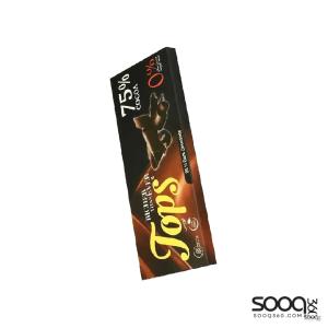 توبس 75% شوكولاتة غامقة لوح 60 غ بدون سكر .