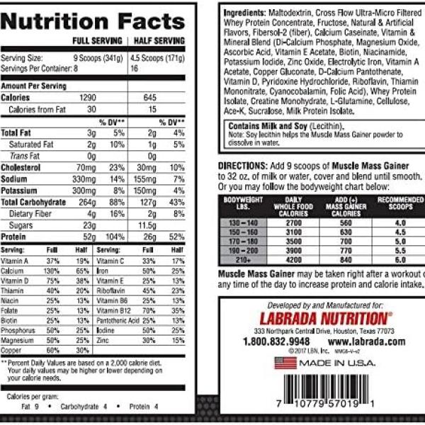 لابرادا ماس جينر 5.443كغم 144سكوب 16حصة فراولة