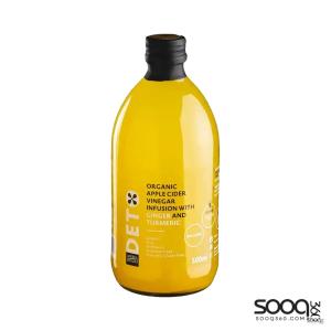 ديتوكس خل التفاح العضوي مع الكركم والقرفة 500 مل