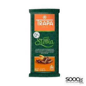 ترابا ستيفيا الواح شوكلاتة بالحليب واللوز 75 غ