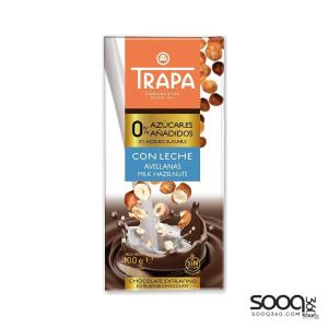 ترابا الواح شوكلاتة بالحليب والبندق 100 غ بدون سكر