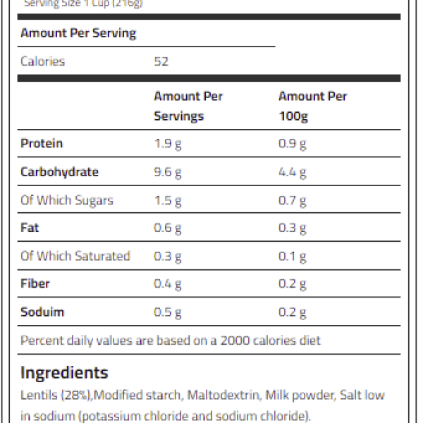 لابيرفا شوربة سرعة التحضير حساء العدس 4*16غ