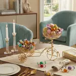 حامل الحلويات "البايسكل" الذهبي