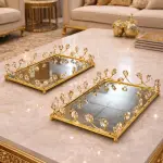 طقم صواني المرايا الكريستال