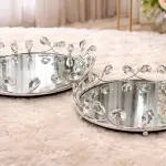 طقم صواني المرايا الكريستال