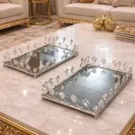 طقم صواني المرايا الكريستال