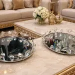 طقم صواني المرايا الكريستال