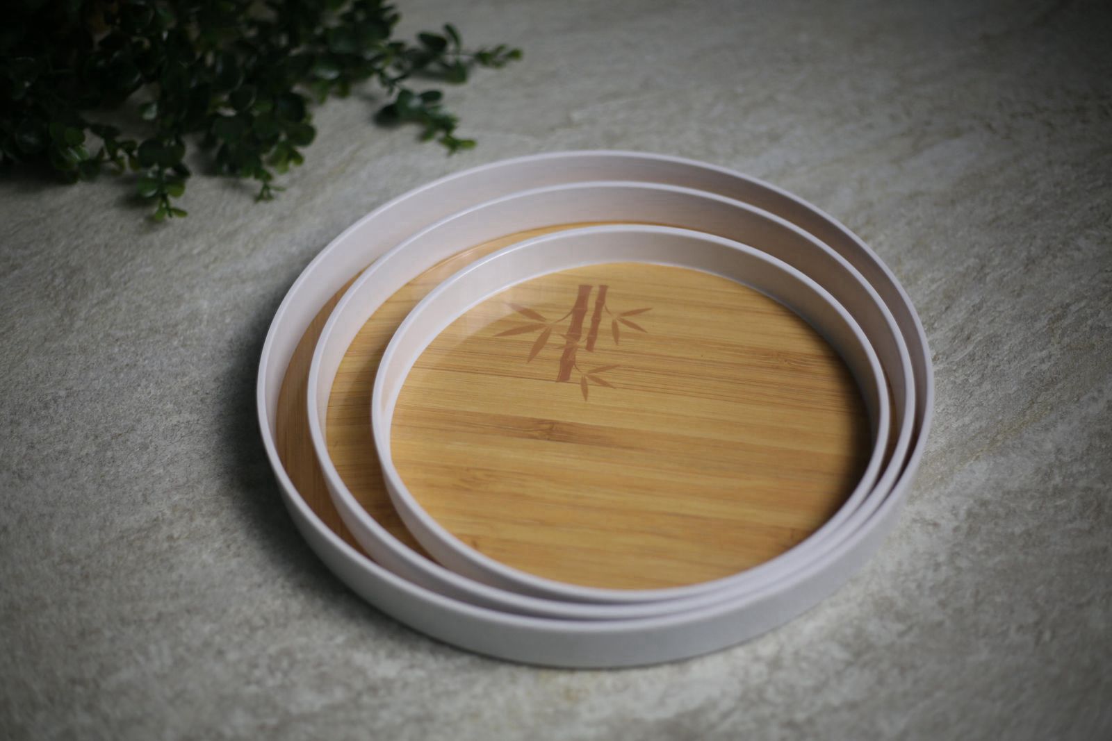 طقم صواني التقديم الخشبية