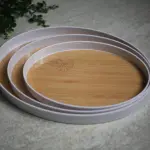 طقم صواني التقديم الخشبية