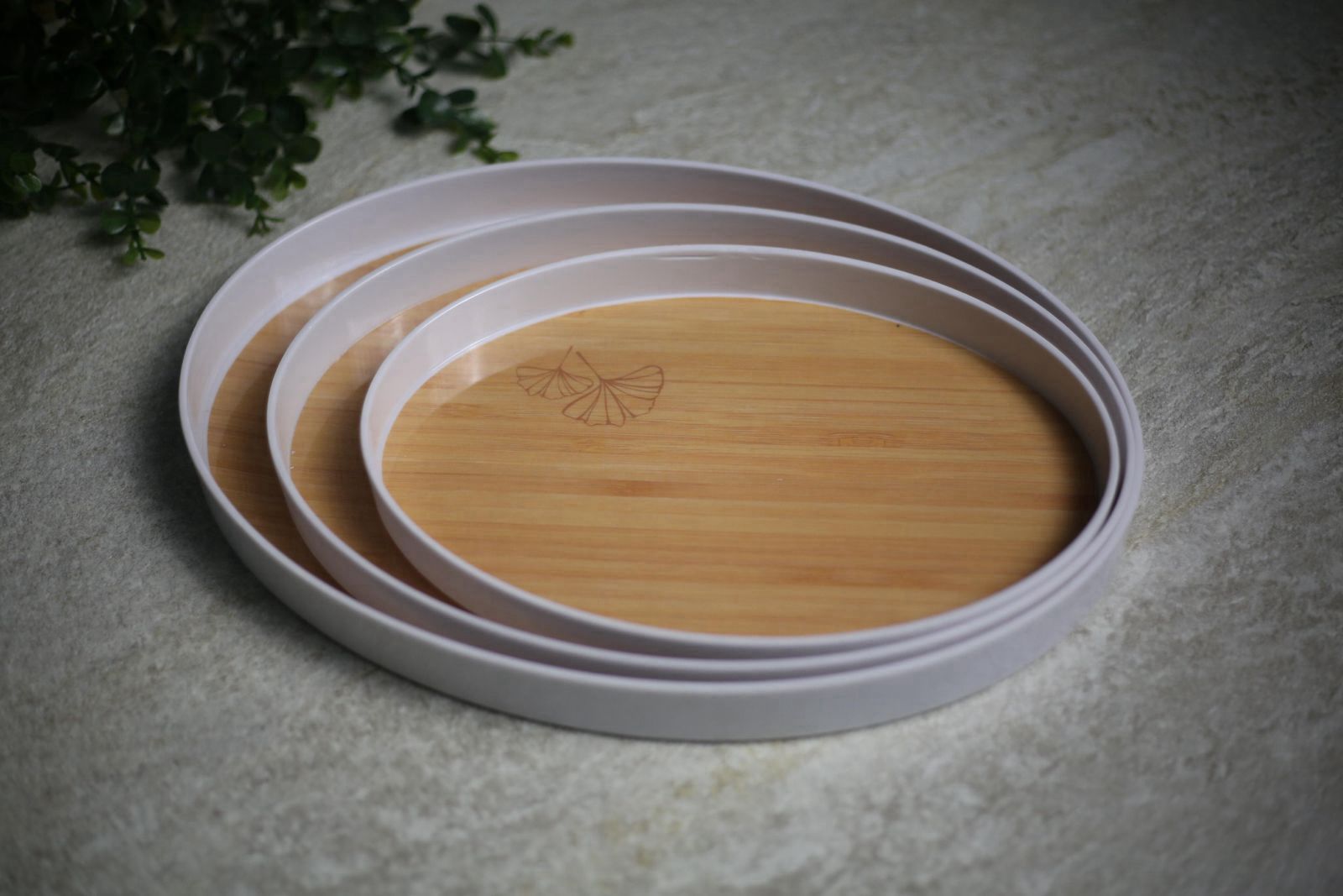 طقم صواني التقديم الخشبية