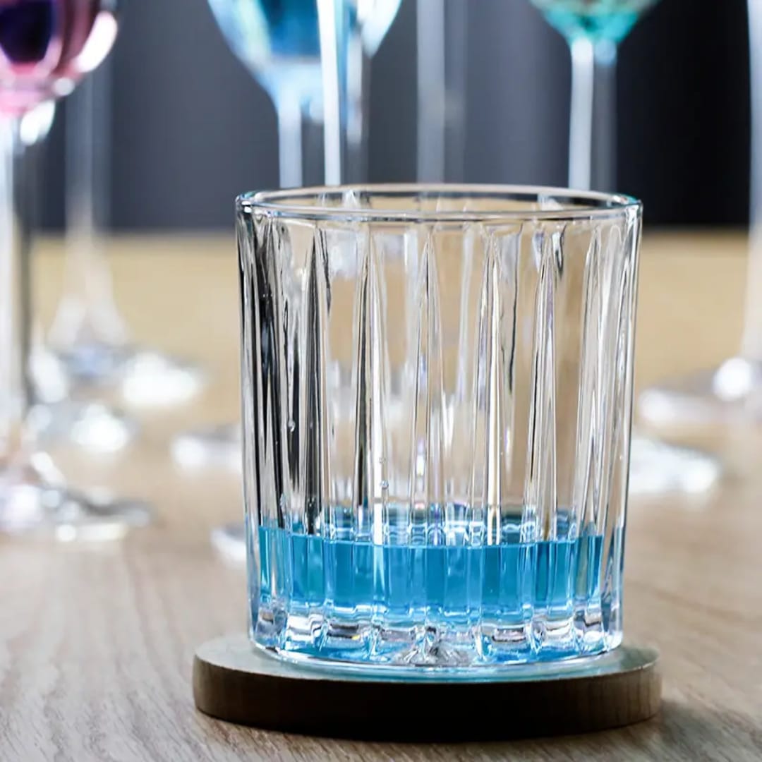 طقم أكواب زجاجية بتصميم "كريستالي"