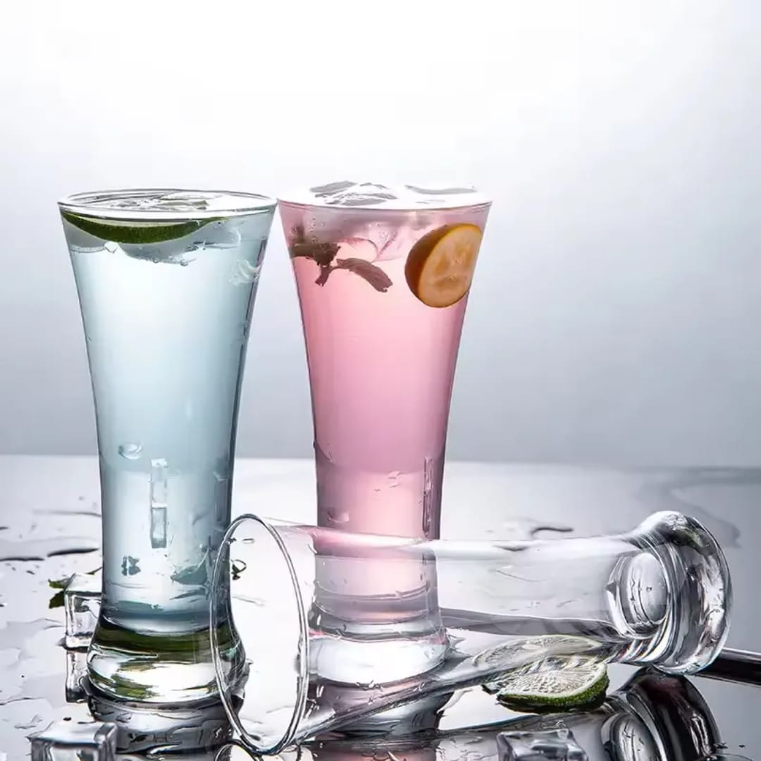 طقم أكواب زجاجية بتصميم "انسيابي"