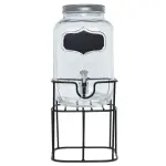 موزع مشروبات زجاجي مع حامل معدني