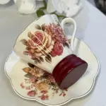 طقم فناجين شاي سيراميك بنقشة الزهور